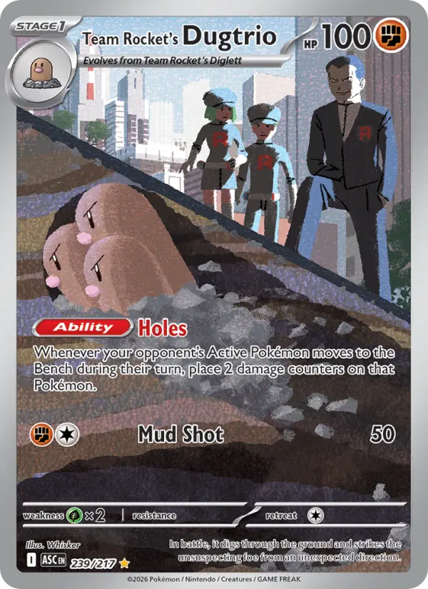 Team Rocket's Dugtrio — Pokémon card