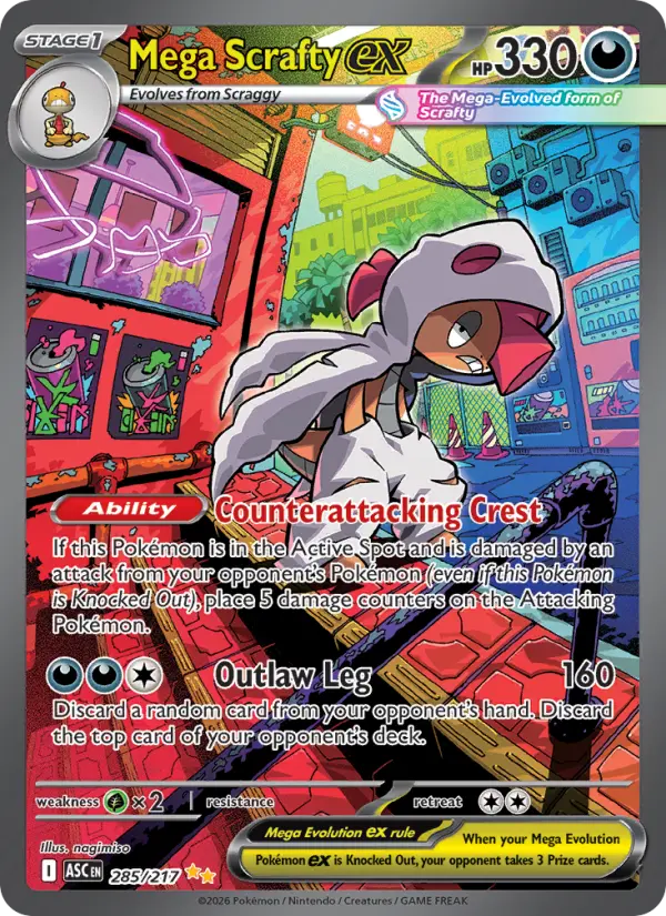 Mega Scrafty ex — Pokémon card