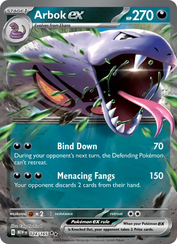 Arbok ex — Pokémon card