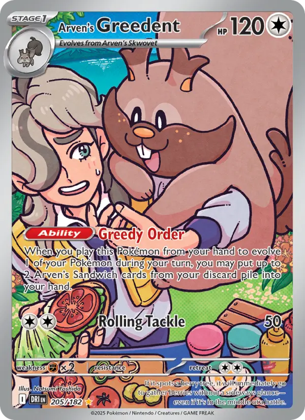 Arven's Greedent — Pokémon card